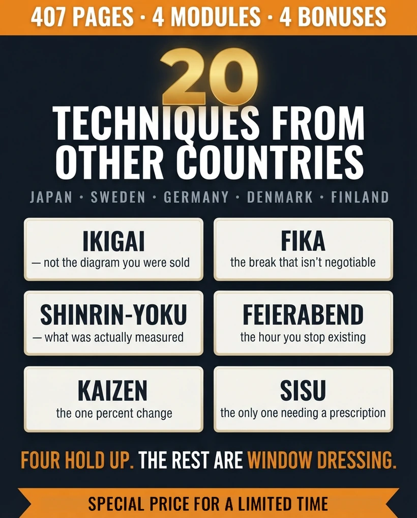 20 techniques from Japan, Sweden, Germany, Denmark and Finland, investigated one by one