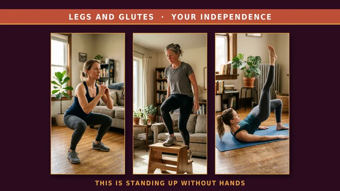Legs and glutes, your independence: this is standing up without hands