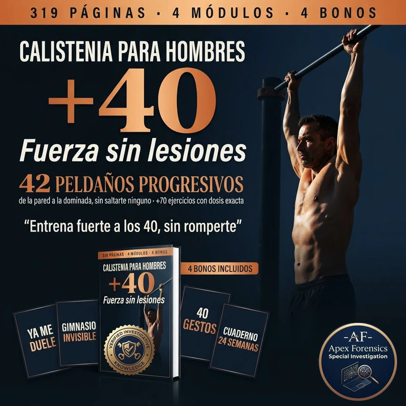 Calistenia para Hombres +40, Fuerza sin lesiones, con 4 bonos incluidos