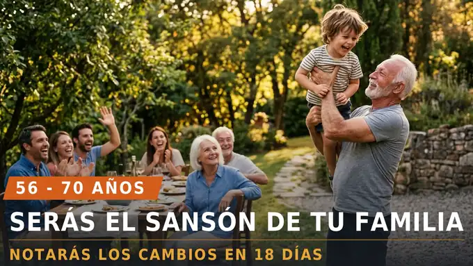 De 56 a 70 años: serás el Sansón de tu familia, notarás los cambios en 18 días