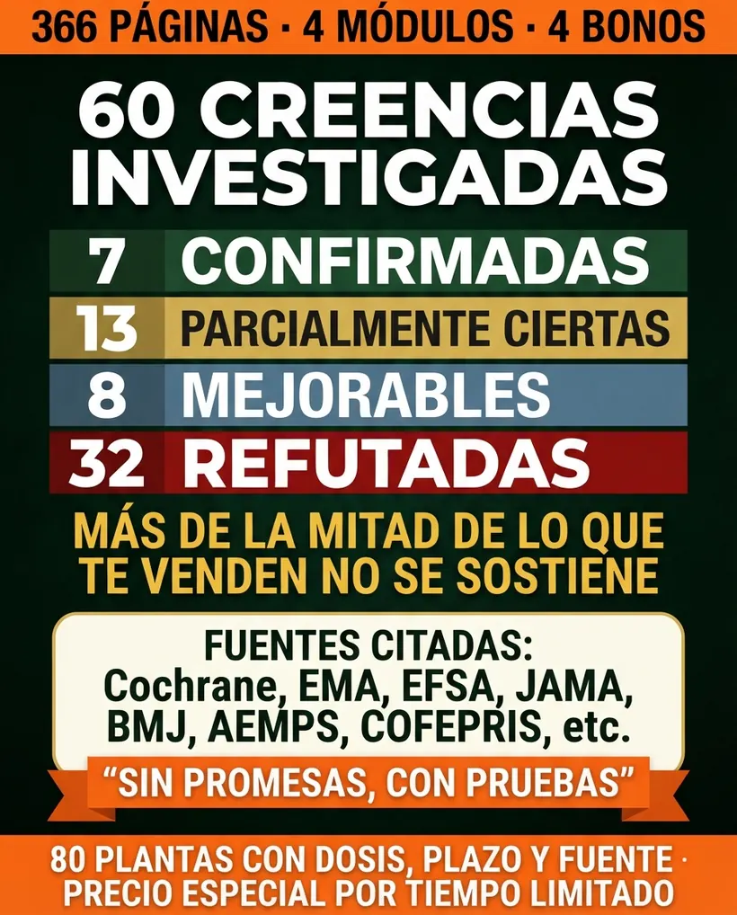 Sesenta creencias investigadas: 7 confirmadas, 13 parcialmente ciertas, 8 mejorables y 32 refutadas