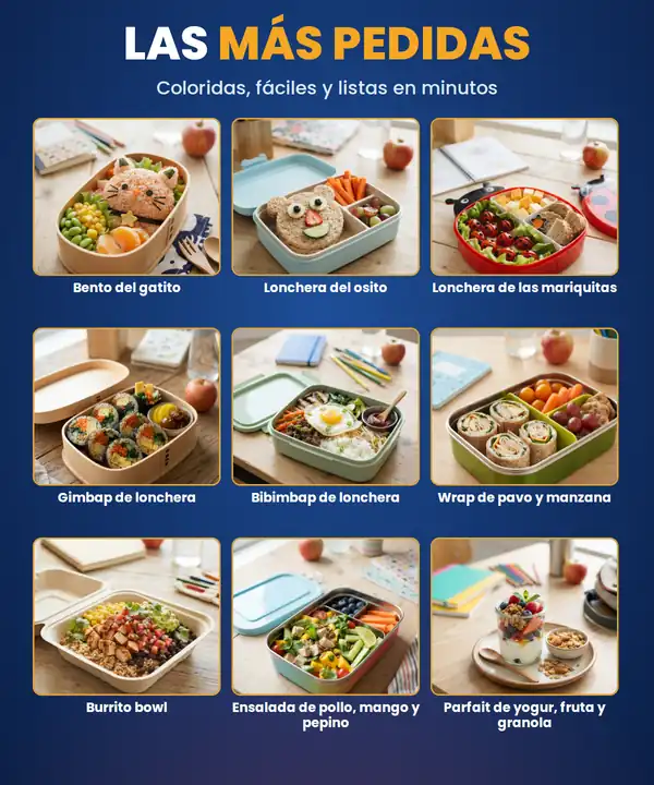 Las recetas más pedidas del recetario de loncheras escolares