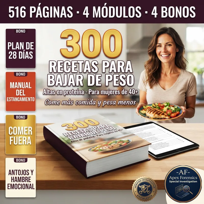 300 Recetas para Bajar de Peso, altas en proteína, con 4 bonos incluidos