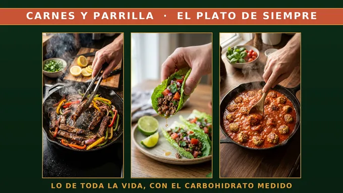 Carnes y parrilla, el plato de siempre: lo de toda la vida, con el carbohidrato medido