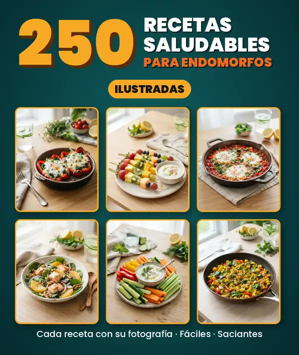 El recetario: 250 recetas de endomorfos ilustradas, 646 páginas, 3 módulos y 5 bonos