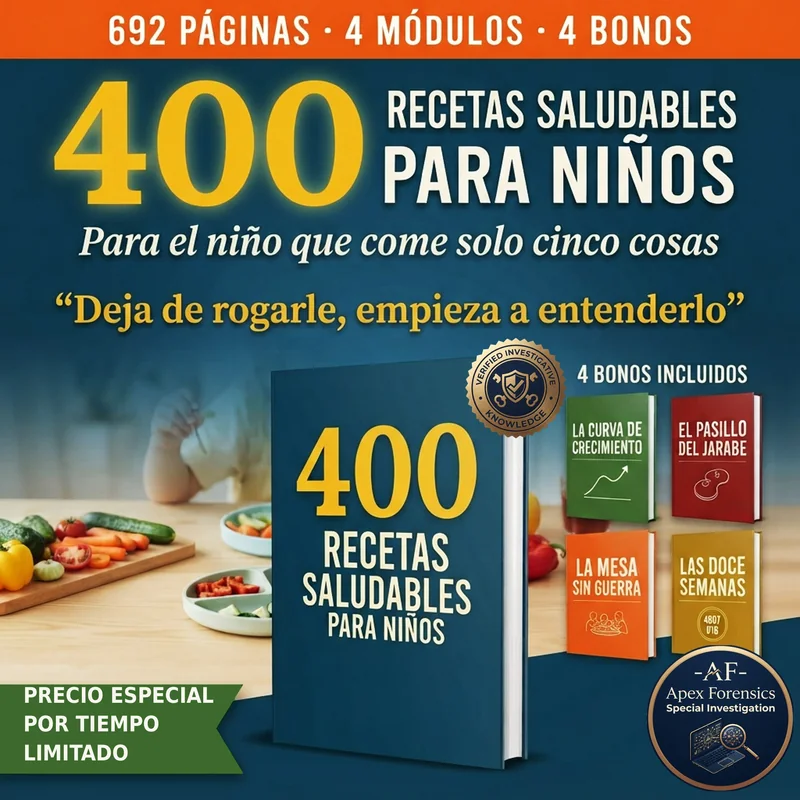 400 Recetas Saludables para Niños en Desarrollo, con 4 bonos incluidos