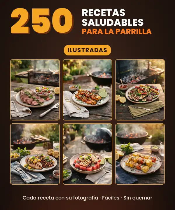 El recetario: 250 recetas de parrilla ilustradas, 650 páginas, 3 módulos y 5 bonos