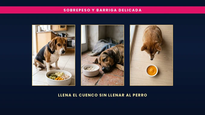 Sobrepeso y barriga delicada: llena el cuenco sin llenar al perro
