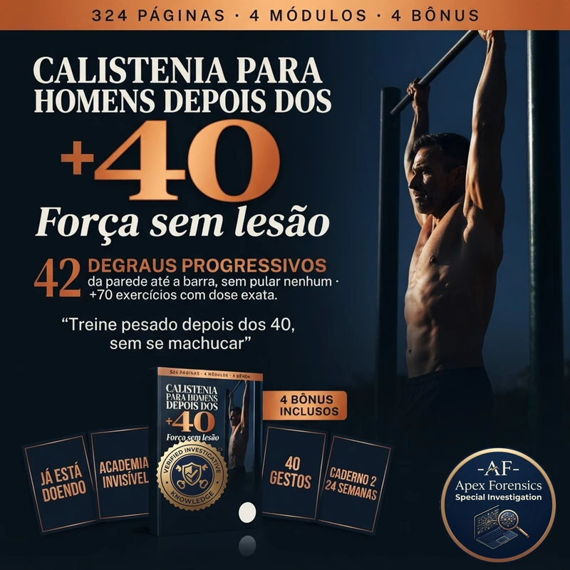 Calistenia para Homens Depois dos 40, Força sem lesão, com 4 bônus inclusos