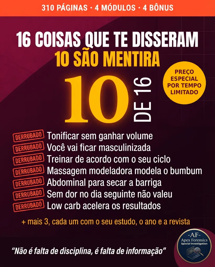 Dezesseis coisas que te disseram: dez são mentira, cada uma com o seu estudo