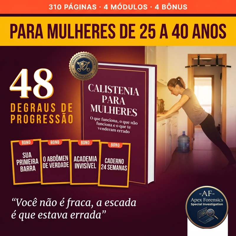 Calistenia para Mulheres de 25 a 40 anos, 48 degraus de progressão, com 4 bônus inclusos