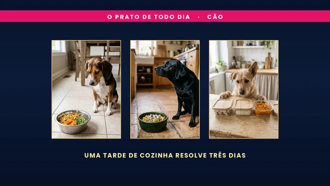 O prato de todo dia para cão: uma tarde de cozinha resolve três dias