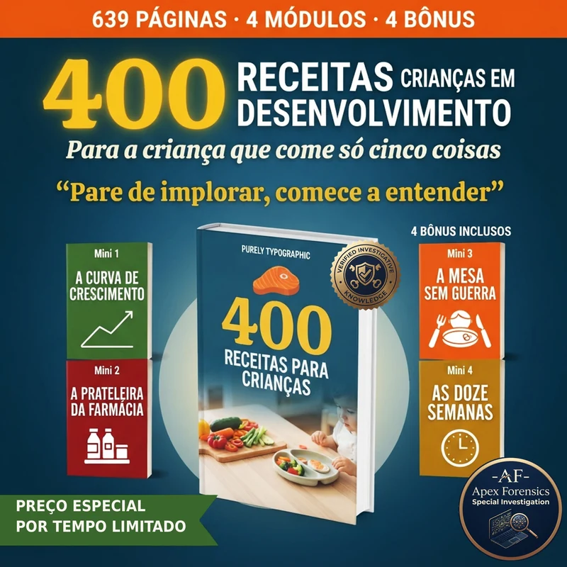 400 Receitas para Crianças em Desenvolvimento, com 4 bônus inclusos