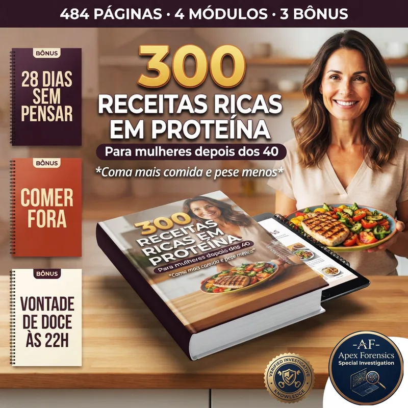 300 Receitas Ricas em Proteína para Mulheres Depois dos 40, com 3 bônus inclusos